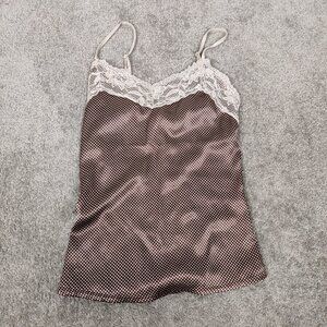 Urban Behaviour Collection Women's Satin Tank Top Polka Dot Multimedia Y2K